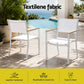 Evorin 6-Seater Table and Chairs Patio Garden Furniture Bistro 7-Piece Outdoor Dining Set - White & Wood