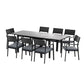 Neris 8-Seater Outdoor Dining Set Aluminum Extendable Table Chairs Patio Furniture 9-Piece - Black