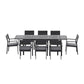 Neris 8-Seater Outdoor Dining Set Aluminum Extendable Table Chairs Patio Furniture 9-Piece - Black