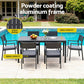 Neris 8-Seater Outdoor Dining Set Aluminum Extendable Table Chairs Patio Furniture 9-Piece - Black