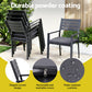 Neris 8-Seater Outdoor Dining Set Aluminum Extendable Table Chairs Patio Furniture 9-Piece - Black
