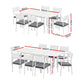 Neris 8-Seater Outdoor Dining Set Aluminum Extendable Table Chairs Patio Furniture 9-Piece - White