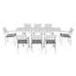 Neris 8-Seater Outdoor Dining Set Aluminum Extendable Table Chairs Patio Furniture 9-Piece - White