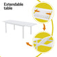 Neris 8-Seater Outdoor Dining Set Aluminum Extendable Table Chairs Patio Furniture 9-Piece - White