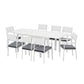 Neris 8-Seater Outdoor Dining Set Aluminum Extendable Table Chairs Patio Furniture 9-Piece - White