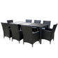 Corbridge 8-Seater Outdoor Furniture Setting 9-Piece Dining Set - Black