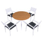 Aletta 4-Seater Aluminum WPC Tabletop Patio Furniture 7-Piece Outdoor Dining Set - White & Wood