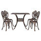 Brescia 4-Seater Chairs Table Cast Aluminum Patio 5-Piece Outdoor Dining Set - Brown