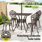 Brescia 4-Seater Chairs Table Cast Aluminum Patio 5-Piece Outdoor Dining Set - Brown