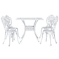 Brescia 4-Seater Chairs Table Cast Aluminum Patio 5-Piece Outdoor Dining Set - White