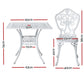Brescia 4-Seater Chairs Table Cast Aluminum Patio 5-Piece Outdoor Dining Set - White