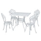 Brescia 4-Seater Chairs Table Cast Aluminum Patio 5-Piece Outdoor Dining Set - White