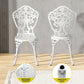 Brescia 4-Seater Chairs Table Cast Aluminum Patio 5-Piece Outdoor Dining Set - White
