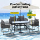 Iverson 4-Seater Outdoor Dining Set Table and Chairs Rope Patio Furniture Garden 5-Piece - Black