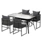 Iverson 4-Seater Outdoor Dining Set Table and Chairs Patio Furniture Garden Bistro Set 5-Piece - Black