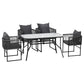 Iverson 4-Seater Outdoor Dining Set Table and Chairs Patio Furniture Garden Bistro Set 5-Piece - Black