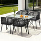 Aeris 4-Seater Outdoor Dining Set Table and Chairs Garden Patio Furniture Bistro Set 5-Piece - Black