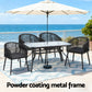Aeris 4-Seater Outdoor Dining Set Table and Chairs Garden Patio Furniture Bistro Set 5-Piece - Black