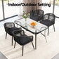 Aeris 4-Seater Outdoor Dining Set Table and Chairs Garden Patio Furniture Bistro Set 5-Piece - Black