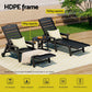 Nyelle 3PC Sun Lounge Beach Chair HDPE Patio Outdoor Furniture with Wheels - Black