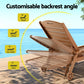 Nyelle 3PC Sun Lounge Table and Chairs Beach Chair HDPE Patio Outdoor Furniture Wheels - Brown