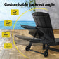 Lindau Sun Lounge Beach Chair HDPE Adirondack Lounger Patio Outdoor Furniture with Wheels - Black