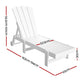 Lindau Sun Lounge Beach Chair HDPE Adirondack Lounger Patio Outdoor Furniture with Wheels - White