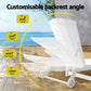 Lindau Sun Lounge Beach Chair HDPE Adirondack Lounger Patio Outdoor Furniture with Wheels - White