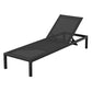 Romy Sun Lounge Outdoor Lounger Aluminium Folding Beach Chair Wheels - Black
