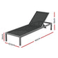 Romy Sun Lounger Outdoor Lounge Chair Patio Furniture Aluminium Wheels Pool - Dark Grey