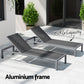 Romy Sun Lounger Outdoor Lounge Chair Patio Furniture Aluminium Wheels Pool - Dark Grey