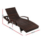 Ashby Outdoor Sun Lounge Wicker with Armrest Chair and Cushion - Brown