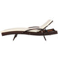 Ashby Outdoor Sun Lounge Wicker with Armrest Chair and Cushion - Brown