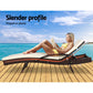 Ashby Outdoor Sun Lounge Wicker with Armrest Chair and Cushion - Brown