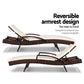 Ashby Set of 2 Outdoor Sun Lounge Wicker with Armrest Chair and Cushion - Brown