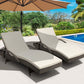 Ashby Set of 2 Outdoor Sun Lounge Wicker with Armrest Chair and Cushion - Grey