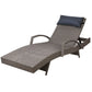 Silsden Outdoor Sun Lounge Wicker with Armrest Chair and Pillow - Grey