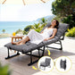 Cato 3-in-1 Sun Lounger Folding Camping Chair Adjustable Recliner Patio Furniture for Office Nap - Black