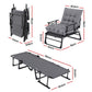 Cato 3-in-1 Sun Lounger Folding Camping Chair Adjustable Recliner Patio Furniture for Office Nap - Black