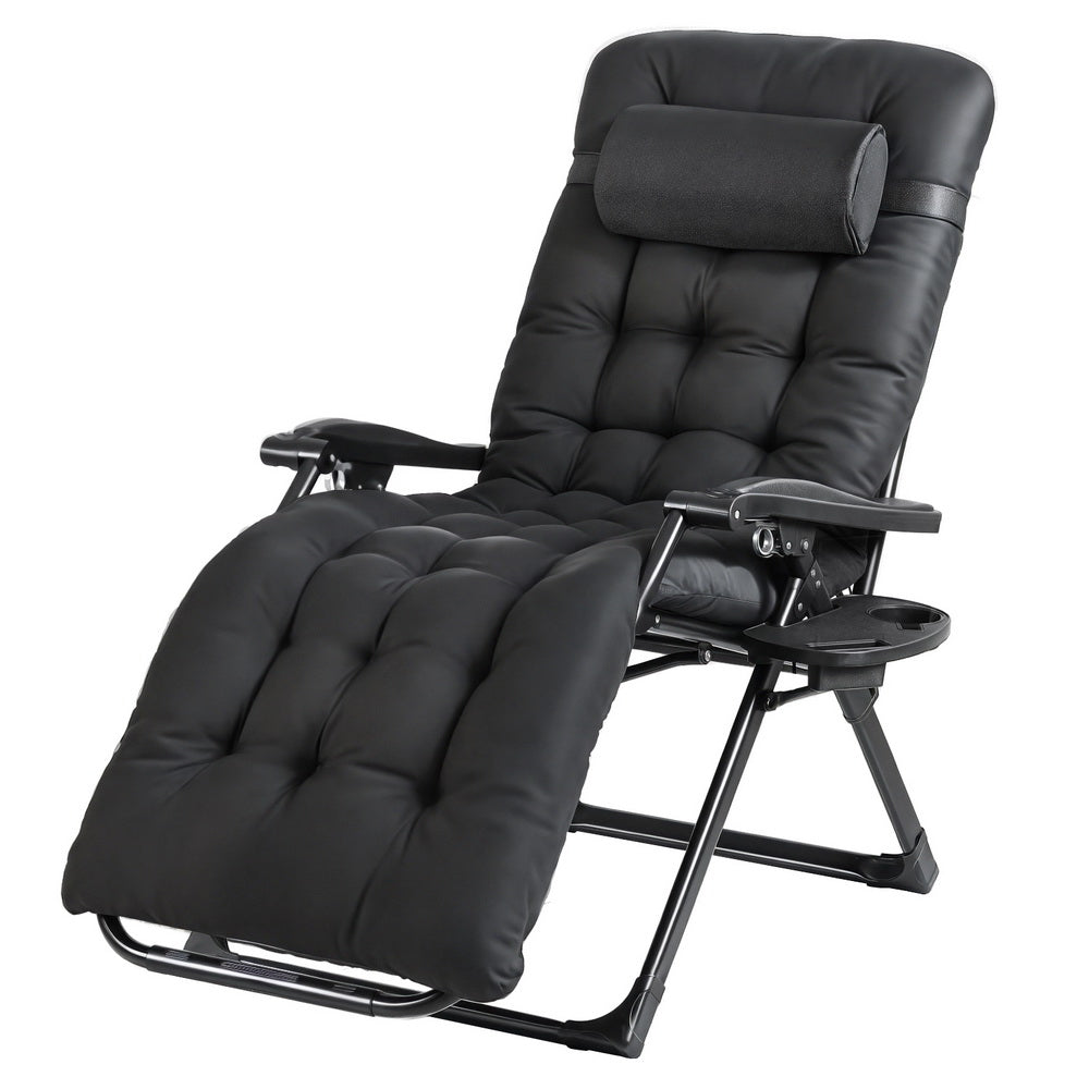 Corey Folding Lounger Camping Zero Gravity Chair Outdoor Furniture - Black