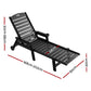 Nyelle Sun Lounge Beach Chair HDPE Patio Outdoor Furniture with Wheels - Black
