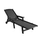 Nyelle Sun Lounge Beach Chair HDPE Patio Outdoor Furniture with Wheels - Black