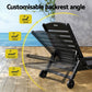 Nyelle Sun Lounge Beach Chair HDPE Patio Outdoor Furniture with Wheels - Black