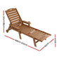Nyelle Sun Lounge Beach Chair HDPE Patio Outdoor Furniture with Wheels - Brown