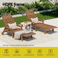Nyelle Sun Lounge Beach Chair HDPE Patio Outdoor Furniture with Wheels - Brown