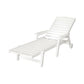 Nyelle Sun Lounge Beach Chair HDPE Patio Outdoor Furniture with Wheels - White