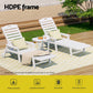Nyelle Sun Lounge Beach Chair HDPE Patio Outdoor Furniture with Wheels - White