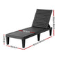 Jorah Sun Lounge Adjustable Recliner Patio Outdoor Furniture Lightweight - Black