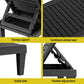 Jorah Sun Lounge Adjustable Recliner Patio Outdoor Furniture Lightweight - Black
