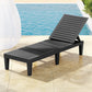 Jorah Sun Lounge Adjustable Recliner Patio Outdoor Furniture Lightweight - Black